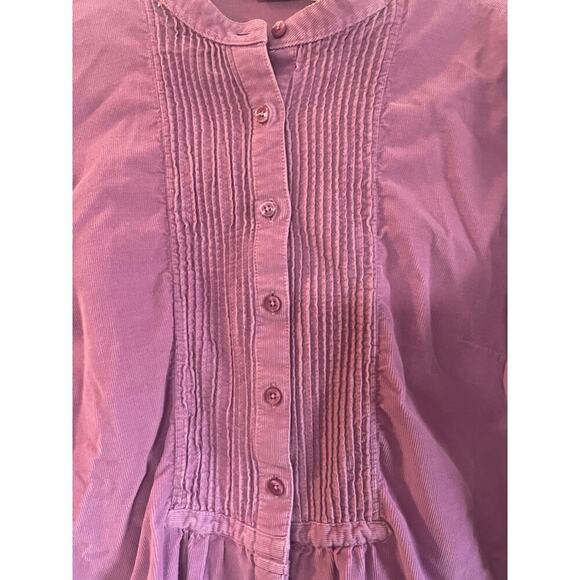 L.L. Bean Tops - L.L. Bean Corduroy Prairie Button Up Shirt Pintuck Purple Long Sleeve Sz M